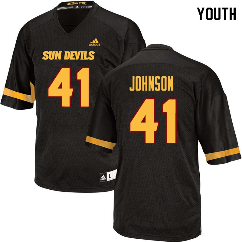 Youth #41 Tyler Johnson Arizona State Sun Devils College Football Jerseys Sale-Black - Click Image to Close